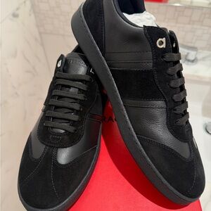 Salvatore Ferragamo Men's Black Achille Low Top Leather Sneakers Sz 9 (US 10)